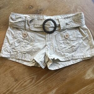 Grane Y2K Shorts Khaki Mini Low Rise Micro NEW! Sz 3 Juniors